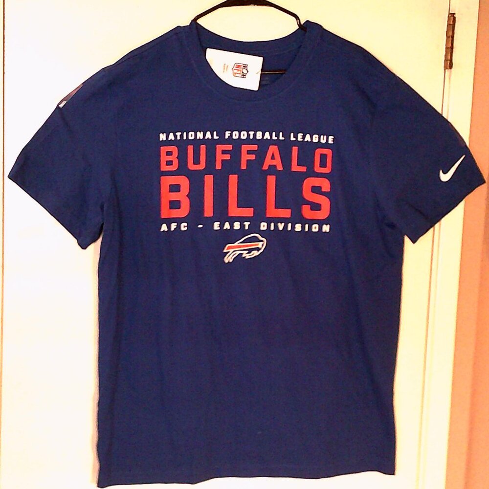 NEW NIKE NFL FOOTBALL "Buffalo Bills Logo Tee " MEN'S BLUE RED XL N199-4DA
